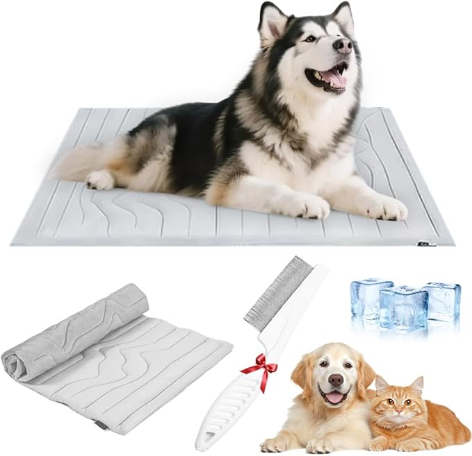 Cooling Mat for Dogs Cats, 2025 New Dog Cooling Mat Pet Cool Pad, Portable Dog Cool Beds for Summer Indoor Outdoor, Non-Slip, Washable (Medium)