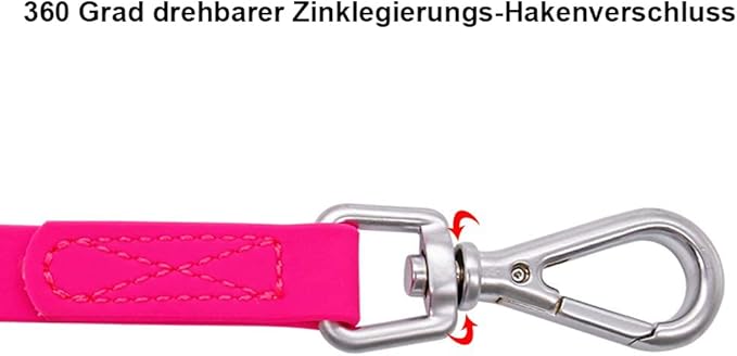 Waterproof Dog Training Leash 50FT 30FT 15FT 10FT 5FT Heavy Duty Recall Long Lead for Large Medium Small Dogs (30FT, Pink)
