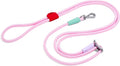Wild One Hands-Free Adjustable Rope Dog Leash, Standard: 4' to 8.5' Long, .5" Wide, Adjustable for Crossbody, Waist & Handheld, Bubblegum