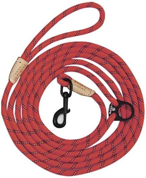 12ft No Choke Leash Long Rope Dog Leash, Anti Pulling Dog Leash, Dog Harness and Leash, Dog Leads for Walking, Double Hook & Escape Proof for All Breeds, Reflective Red