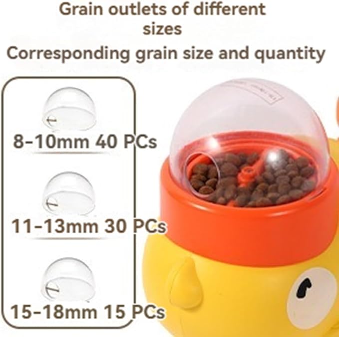 Ducky Cat Treat Dispenser, Interactive Duckie Cat Feeder, Little Yellow Duck Cat Toy Treat Feeder, Duck Dog Food Feeders, 2-in-1 Interactive Dog Puzzle Toy Slow Feeders for Cats & Dogs (White)