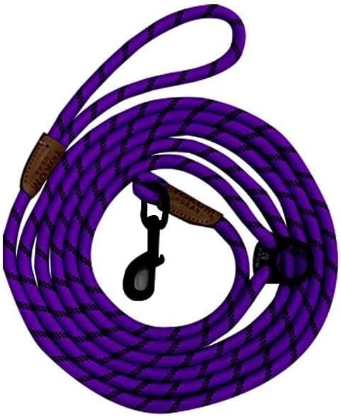 12ft No Pull No Choke Leash Long Rope Dog Leash, Anti Pulling Dog Leash, Dog Harness and Leash, Dog Leads for Walking, Double Hook & Escape Proof for All Breeds, Reflective Purple