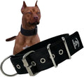 SparkDog Collars Working Dog Collar - 2" 4ply Padded Dog Collar Heavy Duty Stainless Steel Tactical Seatbelt Wide Buckle Collar (Black 2.0, 16-21" Large)
