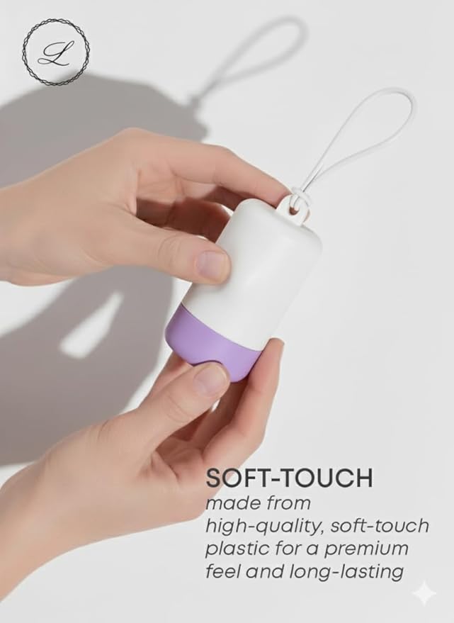 Dog Poop Bag Holder (2-Pack) | With 30 Extra-thick Dog Bags for Poop | Waste Bag Dispenser with Premium Soft-Touch Coating | Enlarged Dispense Opening, Stylish Color-Block Design (Lavender Cloud)