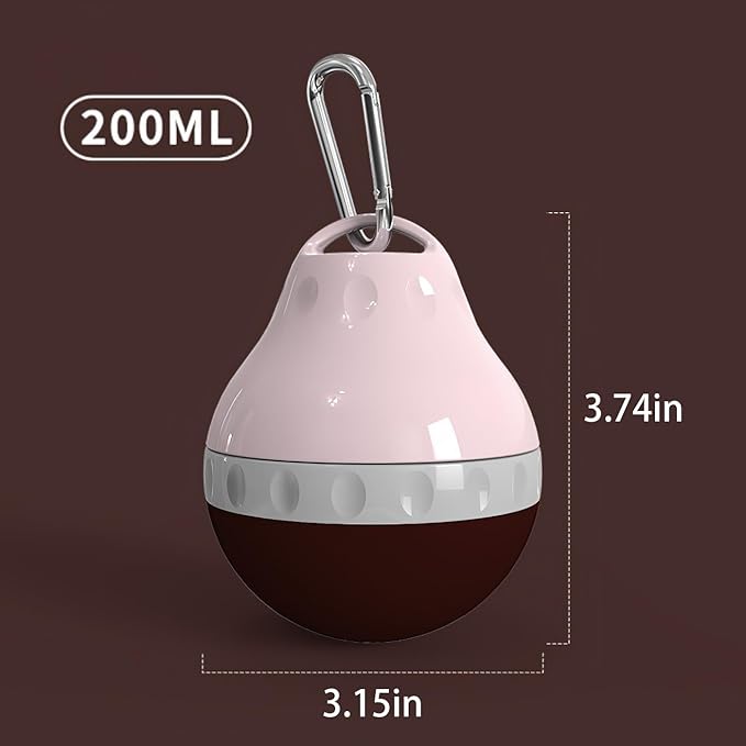 Dog Travel Water Bottle Detachable Bowl Leak Proof Portable ，Silicone Bottle Body，Collapsible and Suitable for Small Pets for Outdoor Walking, Hiking, Travel (Pink, 200ml)