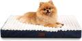 Orthopedic Dog Bed with Firm High-Density Egg Crate Foam Mattress,Machine Washable Cover & Non-Slip Bottom for Small Breeds & Toy Dogs (Blue, 23" L x 17" W x 3" H)