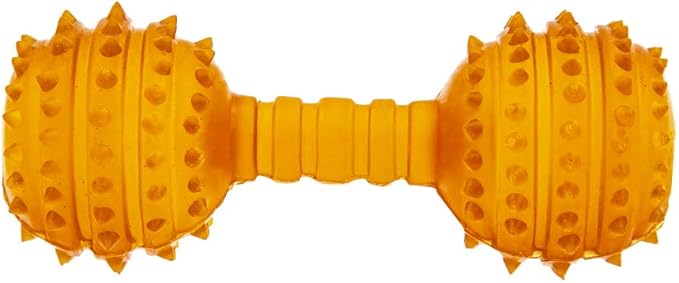 Fuzzy Puppy Dog Toys for Aggressive Chewers: All-Natural Rubber, Durable Dog Chew Toy, Fillable Interactive Dog Toys, Great Teething Toys for Puppies | Dumbbell, Medium (FP-Toy12)