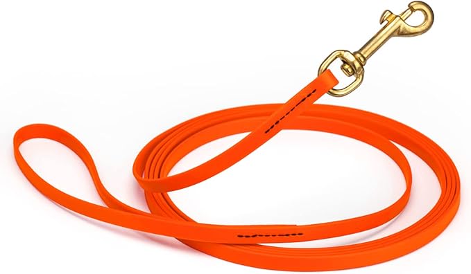 Viper Biothane K9 Working Dog Leash Waterproof Lead for Tracking Training Schutzhund Odor-Proof Long Line with Solid Brass Snap for Puppy Medium and Large Dogs Hunter Orange