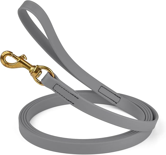 Viper K9 Biothane Working Dog Leash Waterproof Lead for Tracking Training Schutzhund Dog Sport & Search - Odor-Proof Long Line with Solid Brass Snap for Puppy Medium Large 3/4" x 10ft Battleship Gray