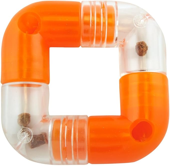 Outward Hound Planet Dog Orbee-Tuff Link Orange Interactive Treat-Dispensing Puzzle Dog Toy, 4-Piece