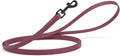 Dogline Biothane Waterproof Dog Leash Strong Coated Nylon Webbing with Black Hardware Odor-Proof Easy to Clean High Performance for Small or Large Dogs Made in USA 4 or 6 ft Lead, Merlot Burgundy