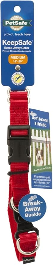 PetSafe KeepSafe Collar for Dogs - Protects Against Collar Accidents - Long Lasting - Durable - Adjustable - Breakaway - Outdoor-Safe - Medium - 3/4 in. Wide - Red