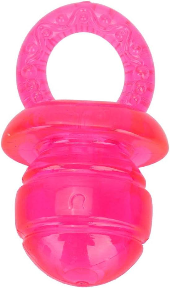 Estink Pet Chew Toy, 5PCS / Set Pacifier Shaped Pet Dogs Teether Teething Sounding Interactive Chew Toy Teeth Cleaning Interactive Training Play Toy Pet Supplies (Red)