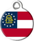 Dog Tag Art Georgia State Flag Personalized Pet ID Tag for Dogs and Cats, Silent Polymer Coated Stainless Steel Georgian Flag Nametag with Customized Identification Information - Large 1.25" Diameter