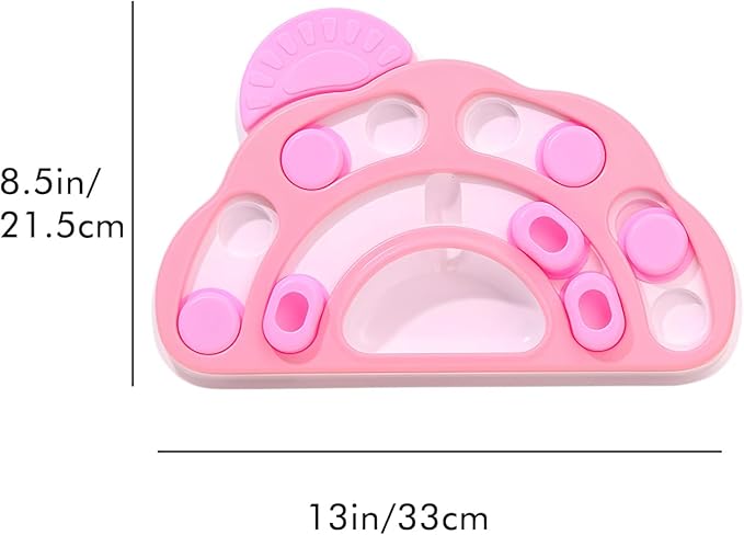 Pet Puzzle Dispensing Slow Feeder Cat Puzzle Toys for IQ Training & Mental Enrichment, Interactive Toys for Small Medium Cats and Dog, Puppy Treat for Fun Feeding Toy (Pink Clouds Shape)