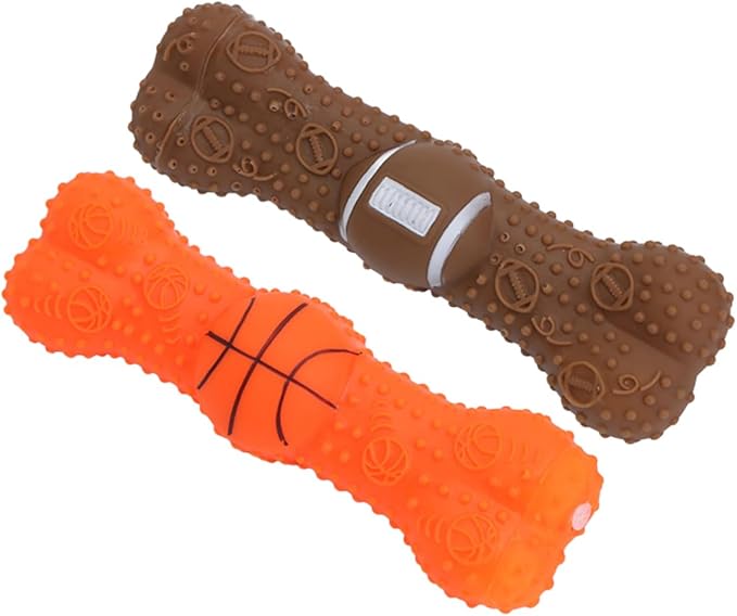 NOLITOY 2pcs Creative Dog Chew Toy Squeaky Interactive Toy for Teeth Cleaning Funny Sound Adorable Design for Pet Playtime No Rope Included for Chewers