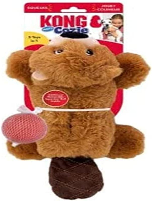 KONG Cozie Pocketz Beaver Puzzle Interactive Dog Toy (Small)