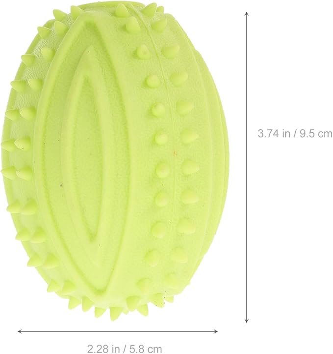 UEETEK Dog Rugby Ball Chew Toys : 4Pcs Interactive Dog Toys High Bounce Football for Puppy Teething Playing Training, 3.74x2.28x2.28 inch (Random Color)