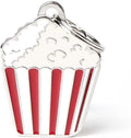 My Family Personalized Pet ID Tag Made in Italy, Pop Corn, Free Engraved Dog Tag, Hand Enameled Metal, Food Collection