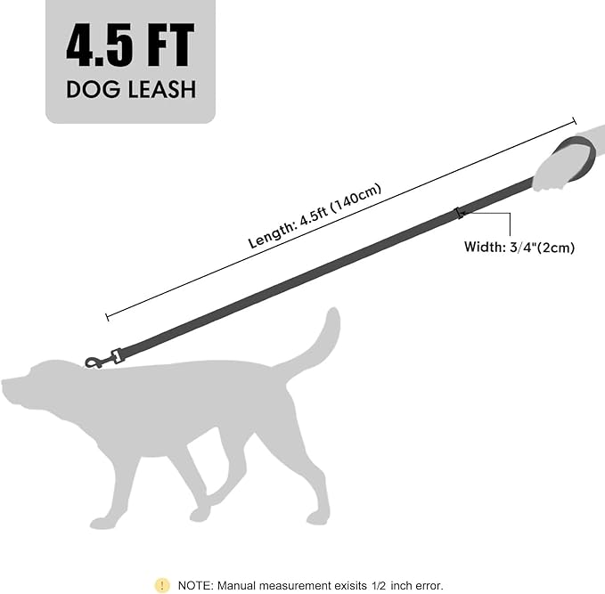 Didog PU Leather Dog Leash for Small Dogs 4.5ft, Soft Padded Handle Faux Leather Dog Leashes for Medium Dogs, Walking and Training Leashes for Large Dogs,Pink