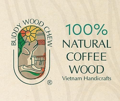 Coffee Wood Dog Chew Stick - 100% Natural Toy Safe, Durable M (Single)