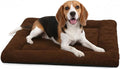 Dog Crate Pad 36 Inch, Washable Plush Crate Mat for Medium Dogs, Non Slip Kennel Pad for Metal Wire Crates, Cushioned Support for Indoor Use, Brown