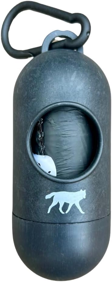 Compostable Dog Poop Bags with Balck Dispenser, Plant-Based, TUV Certified, Unscented, Leak-Proof, 7 Rolls, 105 Bags, Black