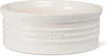 Fringe Studio WOOF Ivory Medium Sculpted Ceramic Pet Bowl (6.5" Diameter x 2.5" H, 32 fl.oz), PetShop Collection (461011)