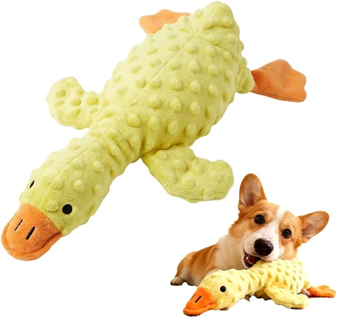 Dog Chew Toys, 2026 New Upgraded Hide and Seek Dog Toys for Aggressive Chewers, Crinkle Duck Squeak Toy for Puppy/Large/Medium/Small Dogs (1, Yellow)