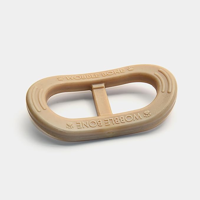 Peanut Butter Oval - Delicious & Fun Dog Peanut Butter Toy - Tough Long Lasting Dog Bones Made in USA- Designed for Larger Canines, 3.75In X 6.75In