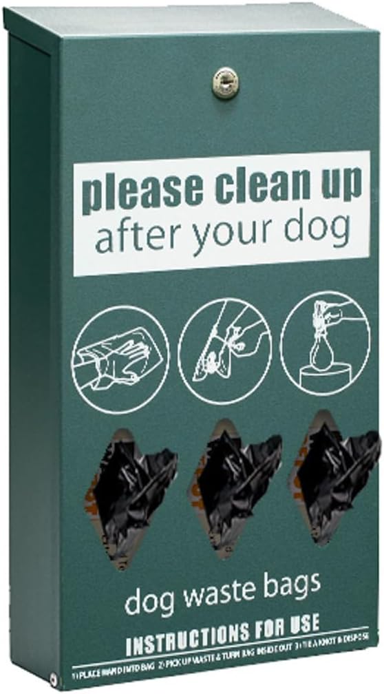 ZERO WASTE USA - Rust Proof Aluminum Mini Dog Waste Station - Free 400 Waste Roll Bags - 10-Year Warranty - Over 500k Sold in USA (Green)
