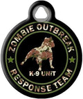 Dog Tag Art Zombie Our Break Response Team K9 Unit Personalized Pet ID Tag for Dogs, Silent Polymer Coated Stainless Steel Nametag with Customized Identification Information, Large 1.25" Diameter