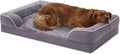 Comfort Expression Orthopedic Dog Bed for Extra Large Dogs 42x30 Inch, Waterproof Supportive Egg Crate Foam XL Pet Bed with Removable Bolsters, Dog Couch with Washable Cover & Non-Slip Bottom, Purple
