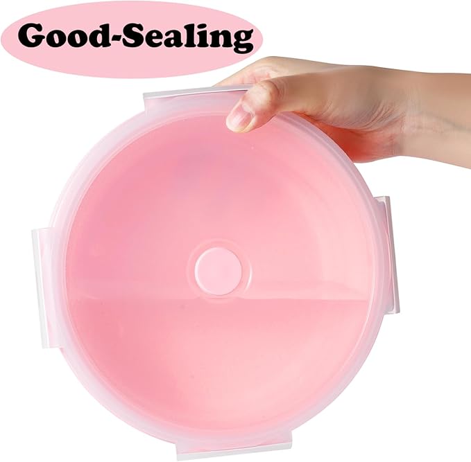 Collapsible Dog Bowls with Lids, 2 Pack Portable Travel Dog Bowls for Small Medium Large Dogs, Silicone Foldable Outdoor Dog Cat Food Water Bowls for Camping Hiking Road Trip, Pink 40 oz