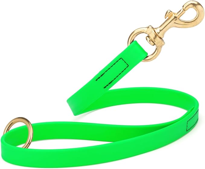Viper Biothane K9 Working Dog Leash Waterproof Lead for Tracking Training Schutzhund Odor-Proof Long Line with Solid Brass Snap for Puppy Medium and Large Dogs 20in, Tropical Green