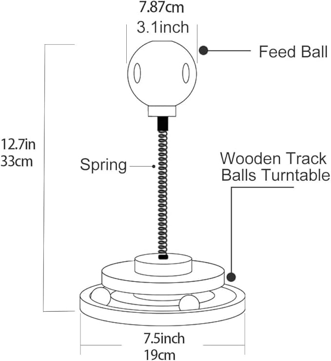 Marchul Cat Ball Toy with Treat Ball, KittenTreat Dispenser Toy with Roller Track Catnip Balls, Interactive Cat Toys Wooden for Indoor Kitten, Food Toy with Automatic Slow Feeder