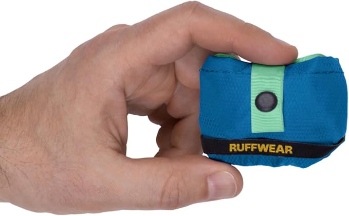 Ruffwear, Trail Runner Collapsible Dog Bowl, Ultralight Packable Water Bowl, Waterproof Coated Fabric, Packs Into Its Own Pocket, Pocket‑Friendly for On-The-Go Hydration, 4.2 Cups (1 L), Blue Pool