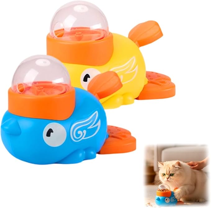 Dog Interactive Treat Dispenser Toy, 2026 New 2-in-1 Interactive Dogs Toys Food Puzzle Slow Feeder, Safe Dog Food Slow Treat Feeding Dispenser for Small & Large Cats Dogs (Yellow +Blue)