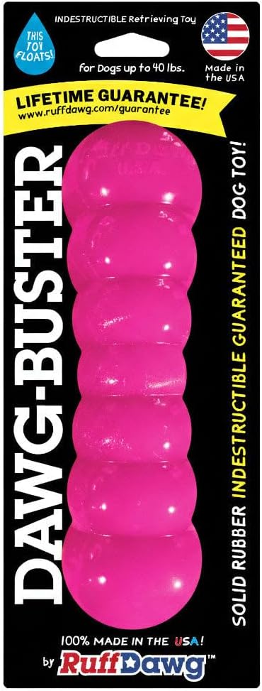 Ruff Dawg Dawg-Buster – Durable Dog Toy – Large, Tough Fetch Toy for Aggressive Chewers – High-Visibility Neon Colors – Floats, Bounces & Safe Play