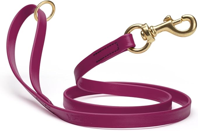 Viper Biothane K9 Working Dog Leash Waterproof Lead for Tracking Training Schutzhund Odor-Proof Long Line with Solid Brass Snap for Puppy Medium and Large Dogs 4ft, Magenta Pink