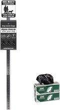 Rust Proof Aluminum 7' Dog Waste Station for Commercial Grade Dog Waste Roll Bags - 400 waste bags included - Over 500k sold in USA (Matte Black)