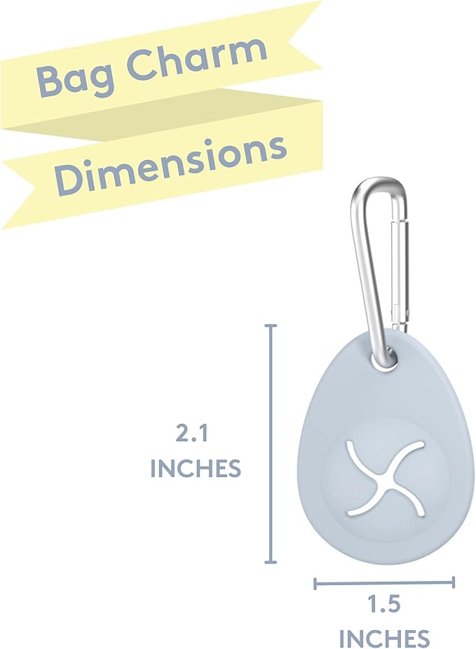 Dog Poop Bag Holder Charm for Hands-Free Carry of Used Poop Bag, Durable Eco-Friendly Silicone Dog Walking Accessory with Carabiner Clip - Mocha