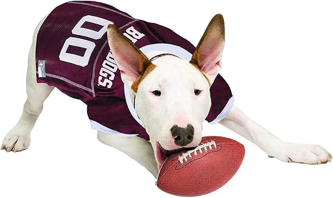 Pets First NCAA College Mississippi State Bulldogs Mesh Jersey for DOGS & CATS, Large. Licensed Dog Jersey with your Favorite Football/Basketball College Team
