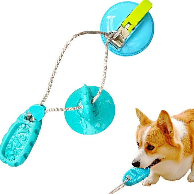 Dog Toys for Chewers Suction Cup Dog Toy Tug of War Chew Toys for Teething Interactive Teething Toys for Small Large Dogs Tug Toy Slipper