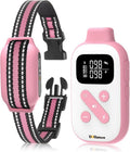 2-in-1 Bark and Shock Collar for Dogs, Smart Anti Barking Dog Training Collar with 5 Adjustable Sensitivity, Automatic Bark Collar with Remote, Vibration, Beep, Shock and Automatic (Pink)