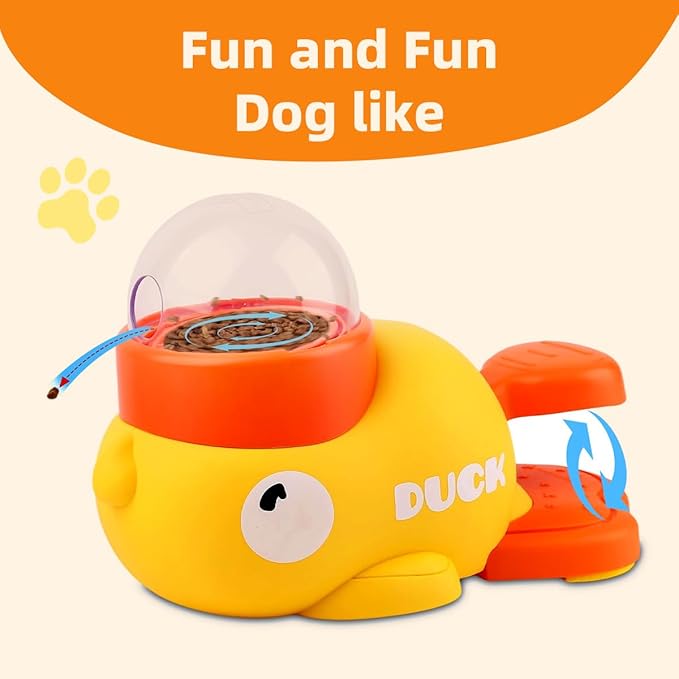 2-in-1 Cat Puzzle Treat Dispenser, Dog Snack Dispenser Toy, Duck Pet Feeder, Slow Feeder, Duck Shape, Suitable for Cat and Dog IQ Training and Exercise