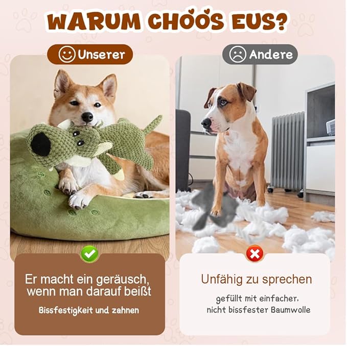 Dog Toys for Aggressive Chewers, 2026 New Durable Indestructible Dog Toy, Squeaky Interactive Puppy Toys for Small Medium Large Pets Cats Dogs to Keep Them Busy (B-Elephant)