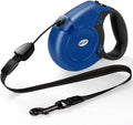 Retractable Dog Leash, 26 Ft Heavy Duty Pet Walking Leash for Small Medium Large Dogs up to 99lbs, Anti-Slip Handle, 360 ° No Tangle, Nylon Tape, One-Handed Brake (Blue)