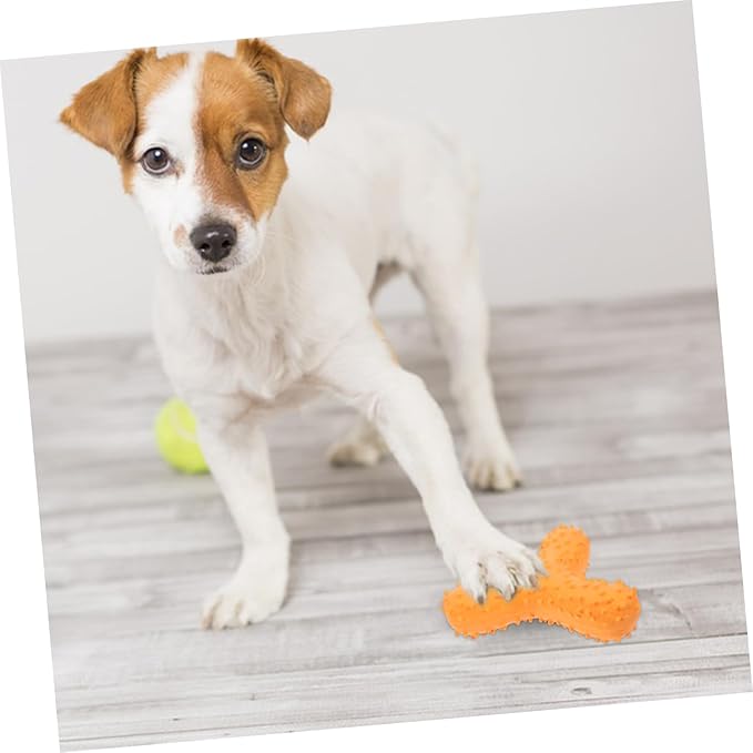 Interactive Dog Chew Toy with Unique Shape Squeaky TPR Design for Engaging Play Safe for Dogs Promotes Teeth Grinding and Cleaning for Outdoor Fun