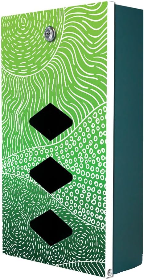 DISPENSE-ART™ collection "Rolling Hills - Green" - Custom UV printed design on rust-proof aluminum 7' dog waste station with 400 dog waste roll bags